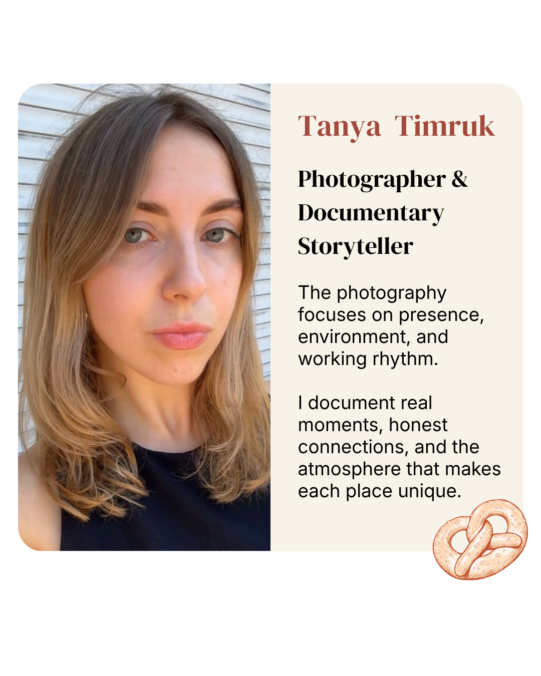 Profile card for Tanya Timruk, Photographer & Documentary Storyteller