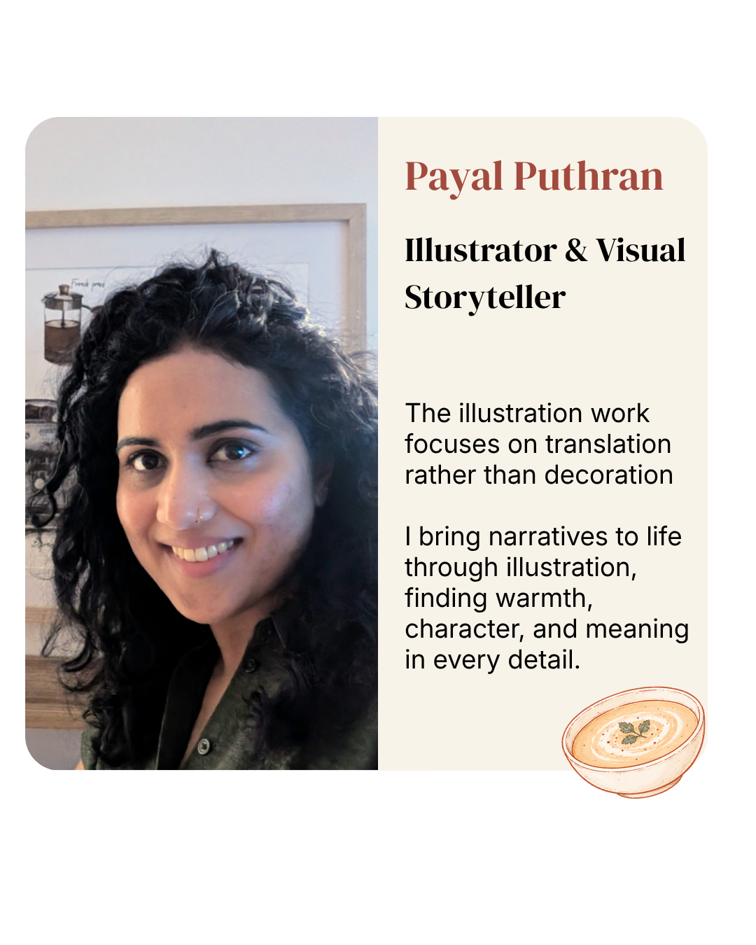 Profile card for Payal Puthran, Illustrator & Visual Storyteller